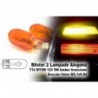 Blister 2 Lampade Alogena T10 WY5W 12V 5W Amber Arancione Zoccolo Vetro W2,1x9,5d